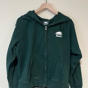 Roots Green Casual Zip-Up Jacket